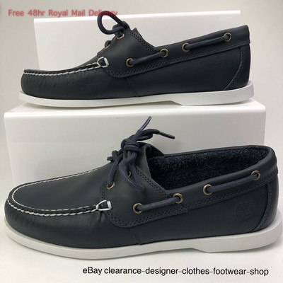 Timberland Cedar Bay Boat Shoe Navy Leather Men 2eye Free 48Hr Delivery RRP  £110 | eBay