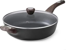 SENSARTE Nonstick Frying pan Skillet With Lid, 12 inch Large Deep Frying Pan