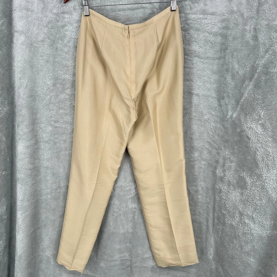 Conjunto Blazer Pantalones Maggy London Petite 100% Seda Dorado Claro Mujer Talla 2 Tostado Foto 4 de 4