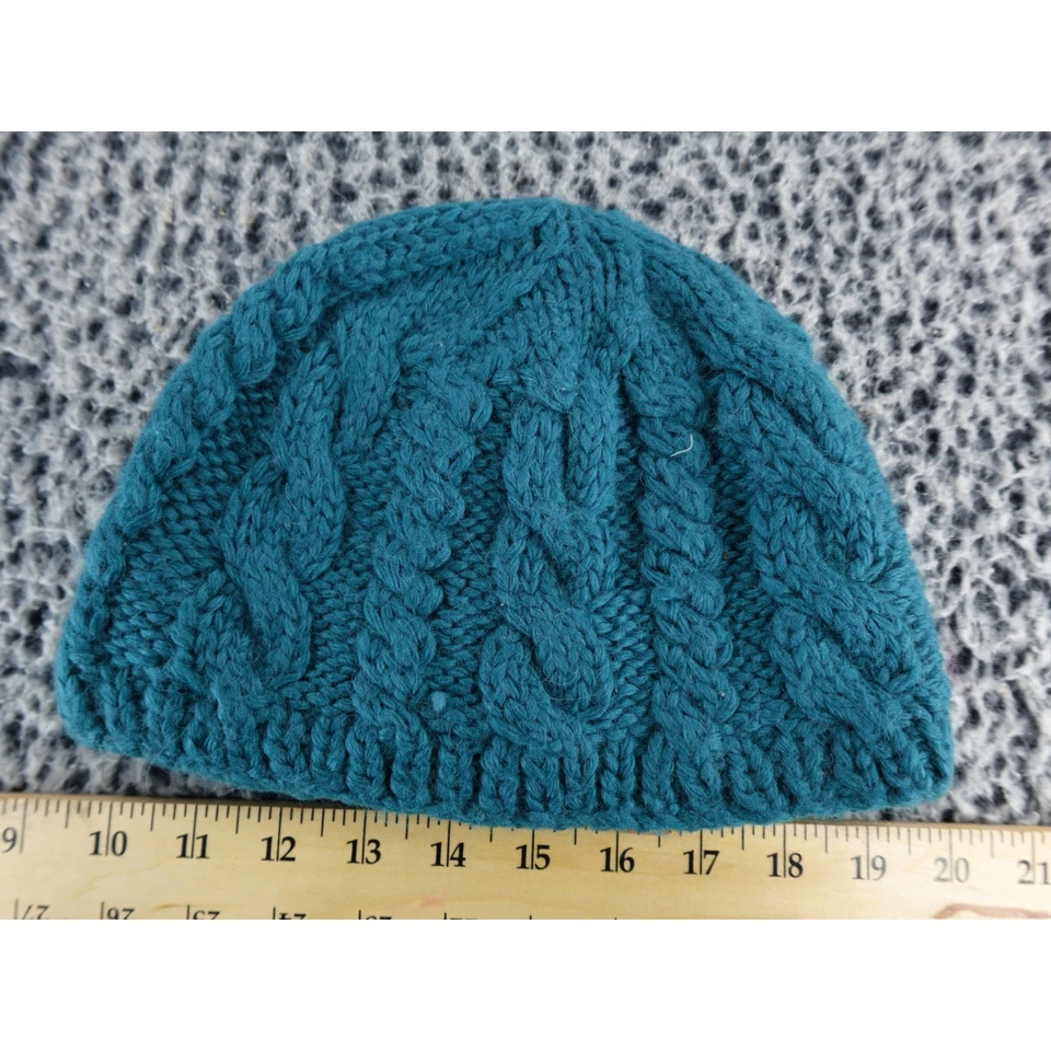 Gorro tejido con cable verde azulado The North Face talla única mezcla de lana unisex Foto 3 de 4