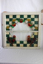 Vintage handcrafted stained glass Farmhouse sun catcher 28 Wx27.25 Hx1 7/8 D