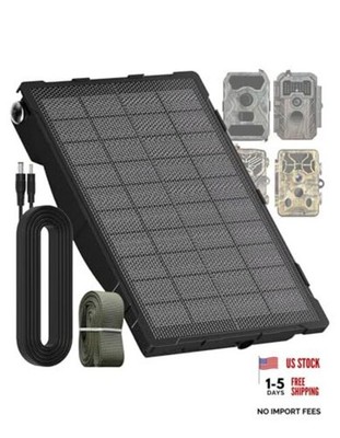 Solar Panel for Trail Camera - 6000mAh Battery, 12V Output, Compatible with