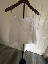 A New Day White Tie-Front Wrap Skirt Size S