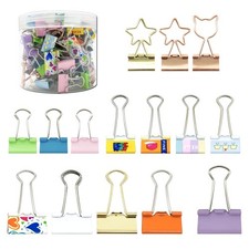 100 Pcs Cute Binder Clips with Box 3 Sizes Supplies Small, Colorful-2