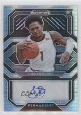 2021-22 Panini Prizm Draft Picks College Penmanship Hyper Jordan Burns Auto 0w8