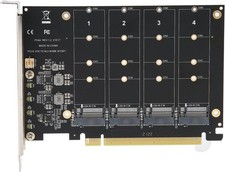 4 Port NVMe to PCIe Host Controller Expansion Card, M.2 NVME to PCIe X16 Adapter