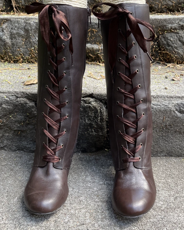 Hillard Hanson Mujer Botas Marrón Cremallera Punta Redonda EE. UU. 8.5 "Victoriano" Foto 3 de 4