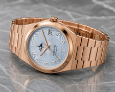 MONTVÉL Men's Watch Blue Dial Automatic Two Tone Stainless Steel Bracelet Luxury