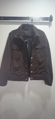 Marc Asher Men's Brown Button Jacket M Regular Fit Lined Solid Short