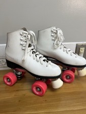 VTG White Dominion Marathon II Womens Size 7 Roller Skates Pacesetter Wheels