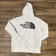 The North Face Hoodie Womens Large White Pullover Center Logo Sweatshirt
