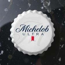 Michelob Ultra Wall Beer Sign Bottle Cap 3-dimensional Metal 16" DiameterBarsign