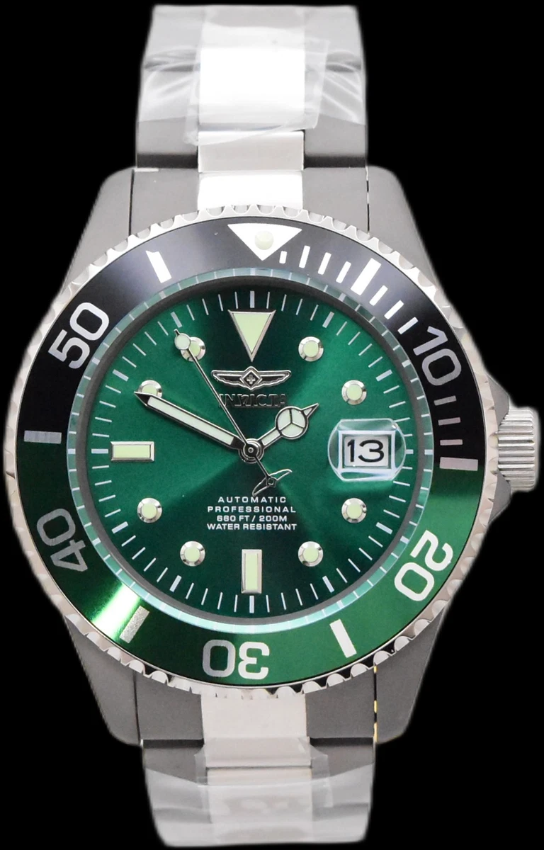 Reloj Invicta Pro Diver Completo Titanio Japón Automático NH35 Hombre 45mm Verde 36364