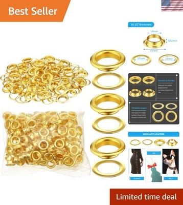 Versatile 1/2 Inch Gold Grommet and Washer Kit   500 Pieces for DIY Projects
