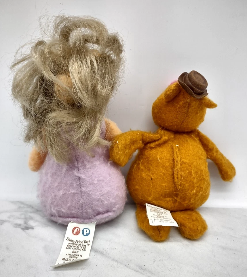 MUPPETS Fisher Price Miss Piggy Fozzie Bear 6" Beanbag Muñecas de Peluche De Colección Foto 2 de 4