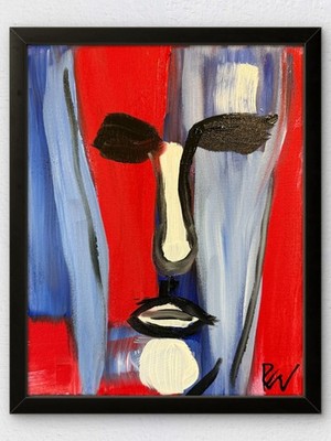 Original 11x14 Expressionist Hand Painted Acrylic Canvas Home Wall Art Judgement