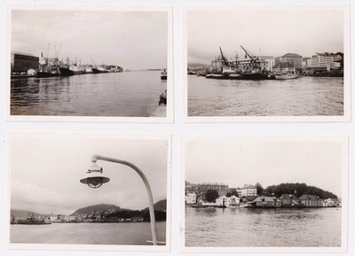 1957 Bergen Norwegen Hafen & Wahrzeichen Fotos Lot 6 Vintage