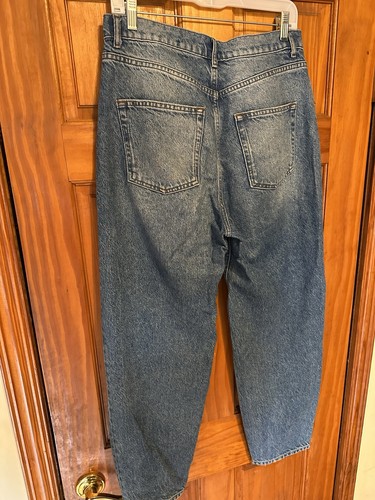 Jeans Reformation anni 90 vita alta vestibilità ampia gamba larga denim shasta blu •donna 28 - Foto 6 di 15