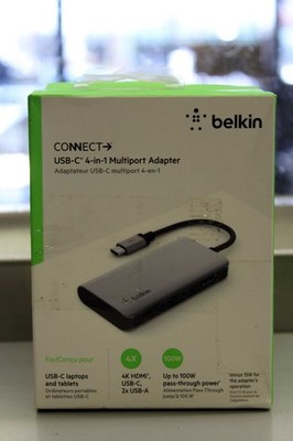 Belkin USB C Hub 4-in-1 Multi-Port Dock 4K HDMI 100W For MacBook Pro and Air