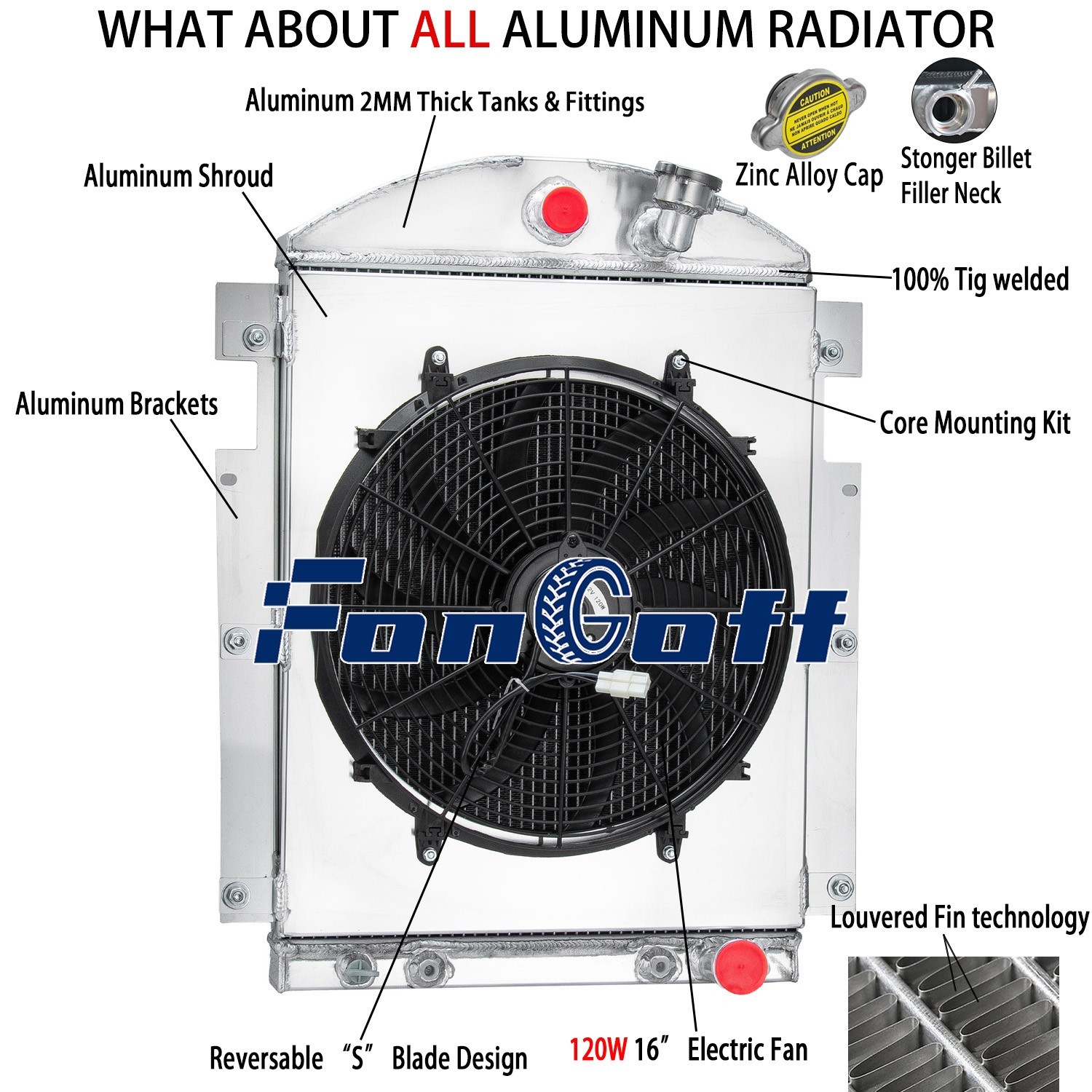 4-Row Radiator+Shroud & 16