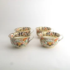Witches Imari by Derby Set of 4 Oversized Breakfast Cups Regency Porcelain FLAWS
