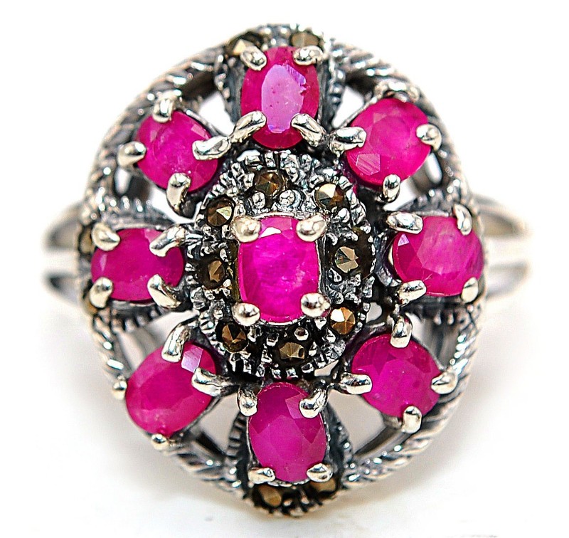 1CT Heat Treated Rubellite Tourmaline 925 Sterling Silver Ring Sz 7 NF1-1