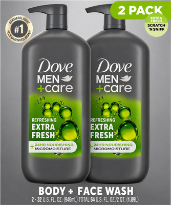Dove Men Care Extra Fresh Body and Face Wash 2 Pack 32 FL Oz