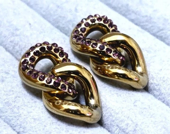 Pendientes GUESS Piedra Púrpura Color Oro con Bolsa de Almacenamiento 39694 Foto 4 de 4