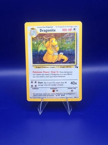 Pokémon Dragonite Fossil Holo Rare 4/62 1999 English