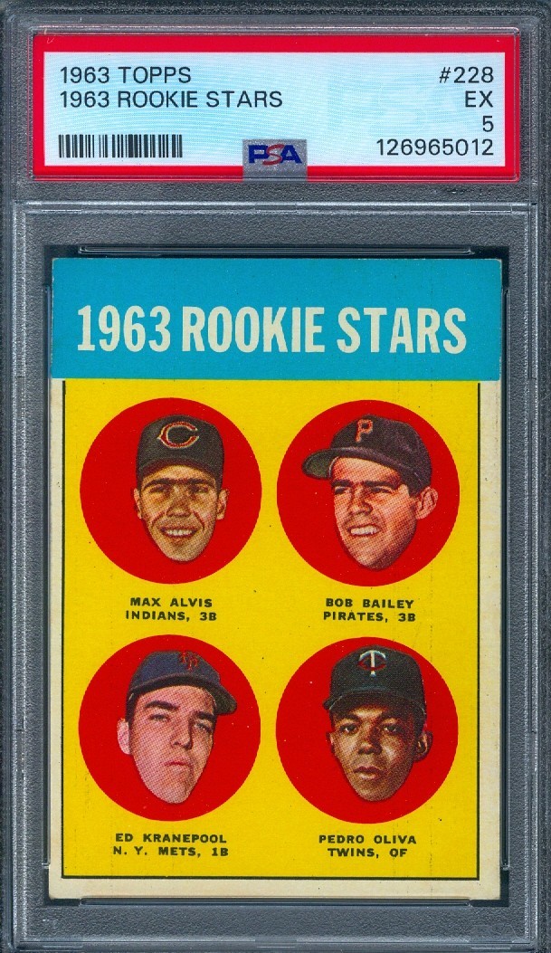 1963 TOPPS #228 TONY OLIVA (ROOKIE/HOF) PSA 5 !! NICER !!