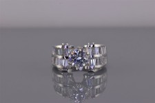 Sterling Silver Cubic Zirconia Rounded Channel Set Baguette Band Ring 925 Sz: 8
