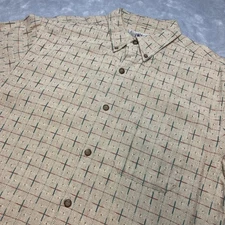 The Territory Ahead Woven Textured Shirt Mens XL Tan Short Sleeve Button Down