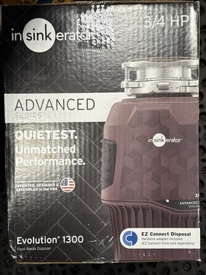 New Insinkerator 3/4 HP Evolution 1300 Food Waste Disposal