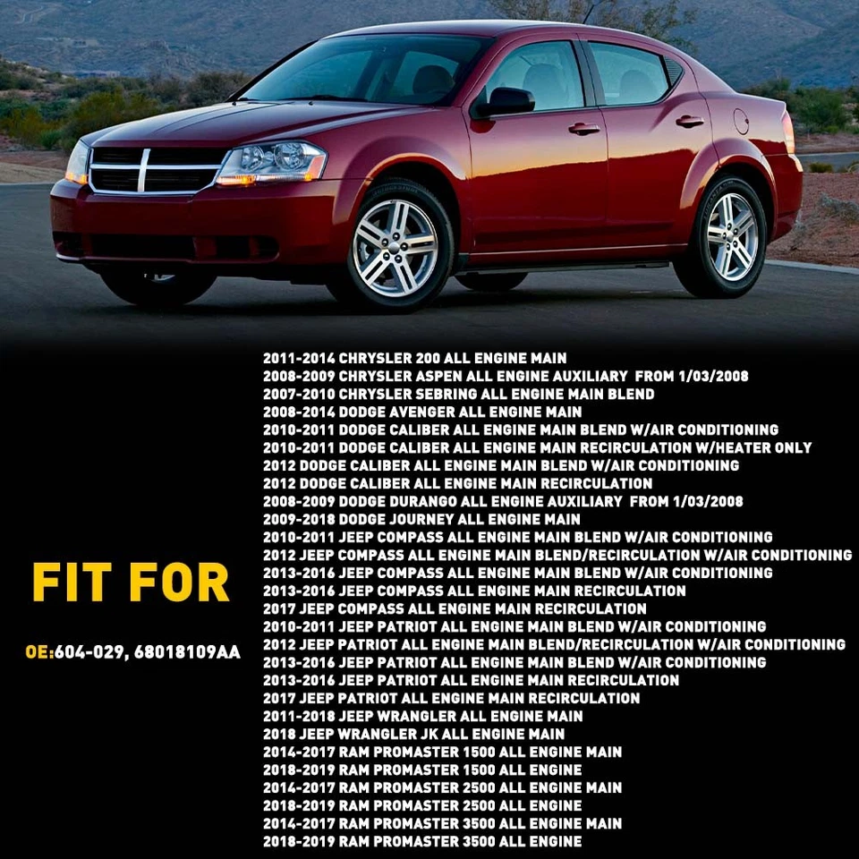 Mistura de porta atuador aquecedor HVAC para 2011-2016 Jeep Wrangler (JK) direito - Imagem 2 de 4