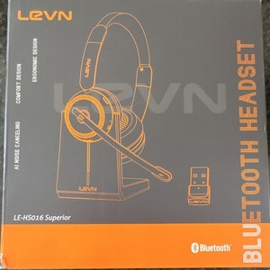 LEVN LE-HS016 Superior AI Noise Canceling Bluetooth Headset w/ USB Dongle