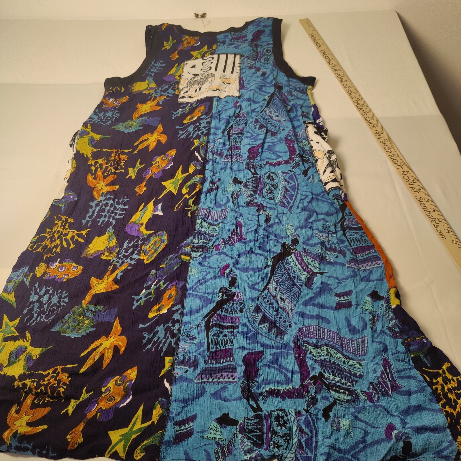 LA Cera patchwork dress with pockets button Up si… - image 19