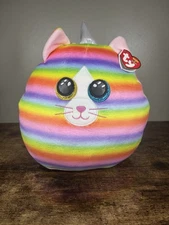 NEW 2021 TY Squish-a-Boos HEATHER the Cat Cushion Pillow (Small Size 10") MWMTS