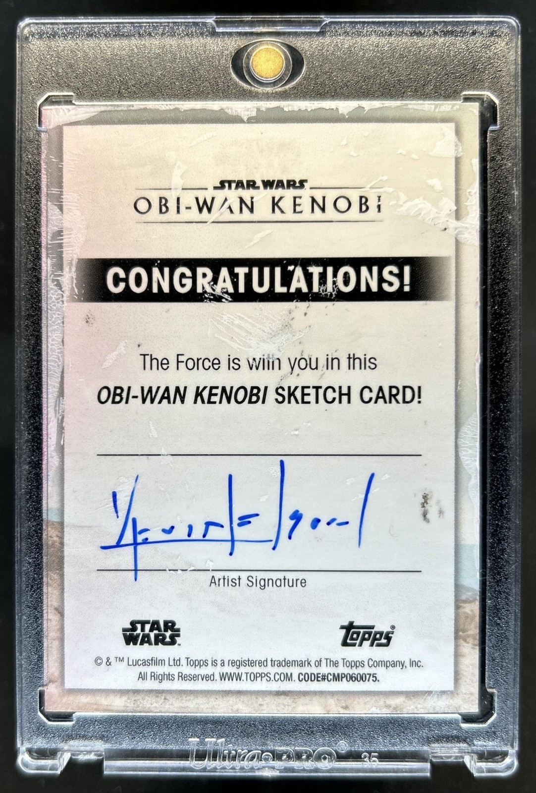 2023 Topps Star Wars Obi-Wan Kenobi Darth Vader Sketch Artist Auto #1/1 view 2