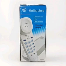 GE Corded Slimline Telephone Easy Dial Buttons Wired Landline Home Phone 