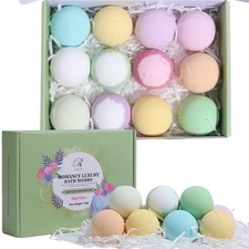 Bath Bomb Gift Set 12 Pack – Aromatherapy Spa Relaxation Holiday Gift