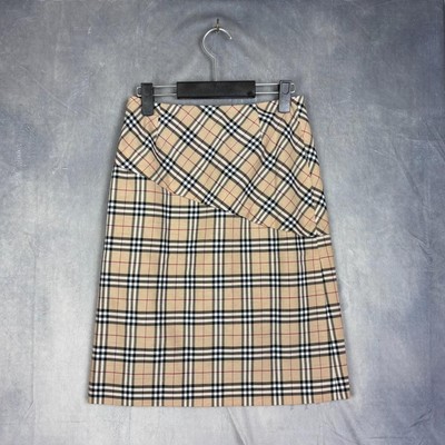 スカート BURBERRY BLUELABEL Novacheck flare skirt Burberry Blue Label Nova Check Linen Blend Long Flare Skirt