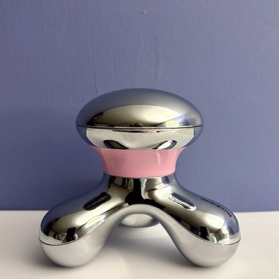 BROOKSTONE Massager Handheld Battery Powered,  Pink / Chrome, Pressure Activated