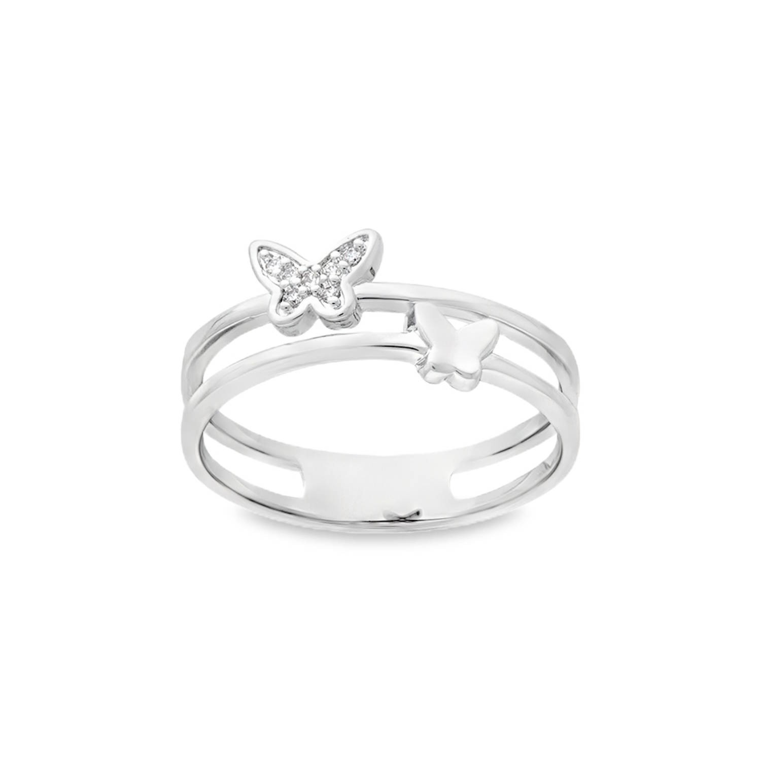 Bague en argent massif pavée de zirconium éclat diamants