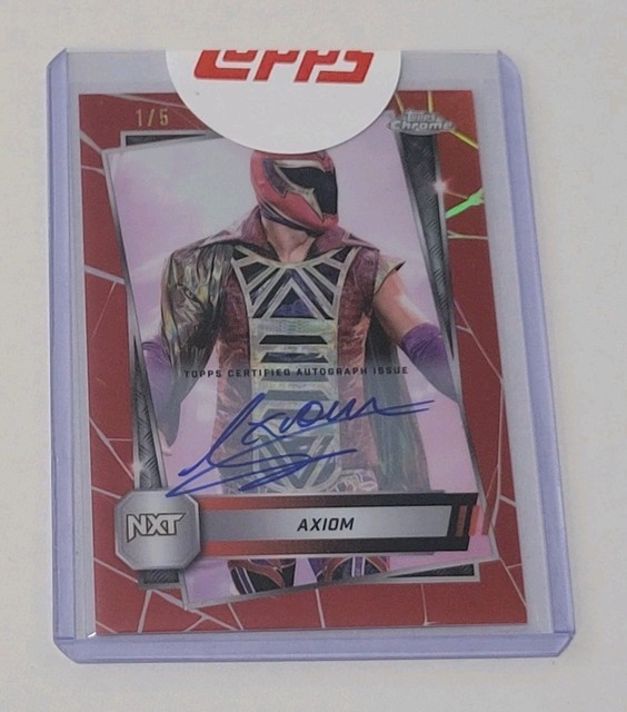 2025 WWE Topps Chrome AXIOM ON CARD AUTO RED REFRACTOR SSP # 1/5 - SEALED
