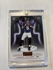 2018 Panini Playbook Lamar Jackson Rookie Football Trading Card. rookie card picture