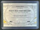 2024 Topps Royalty UFC Zhang Weili Regalia Relic Signatures Blue Auto #13/25