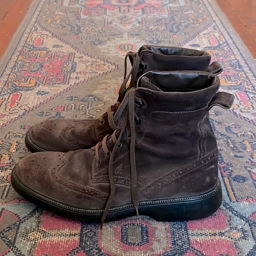 Hogan suede lace up wingtip boots sz 9.5