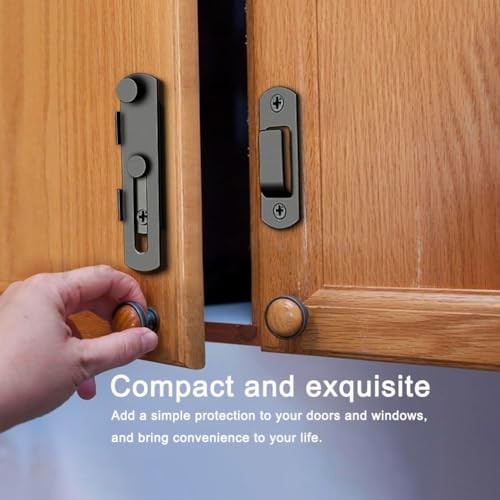 2PCS Barn Door Lock Flip Sliding Barn Door Latches, Gate Latch for 180 Degree