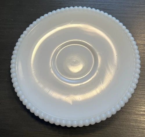 Westmoreland Beaded Milk Glass Saucer Vintage Collectible Plate Retro MCM