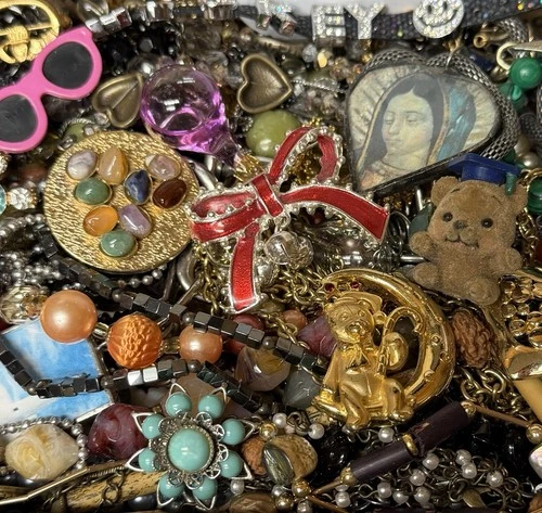 Vintage & Modern Some Signed Costume Jewelry Lot Full Small Priority Box # 95